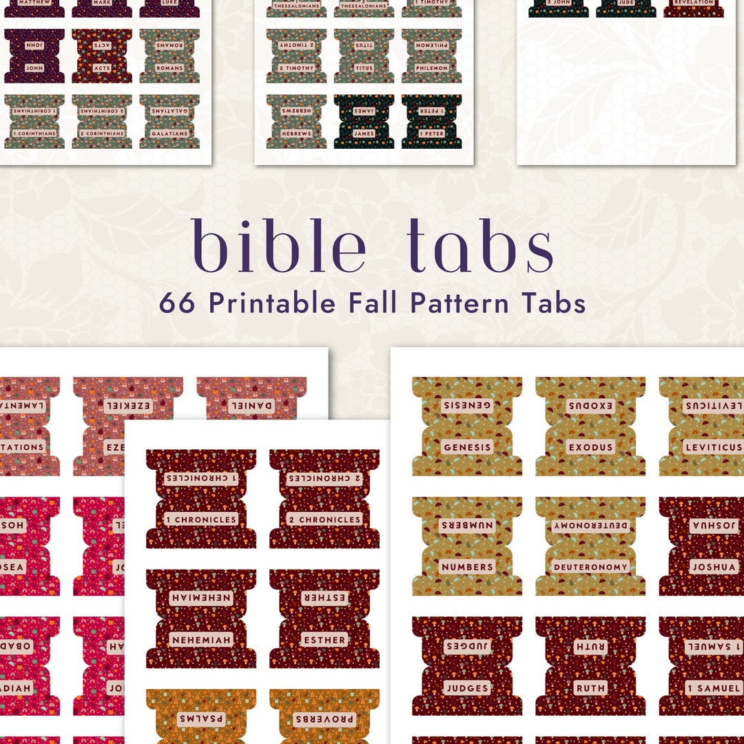 Cute Fall Bible Tabs for Small Bible Printable Bible Index - Etsy