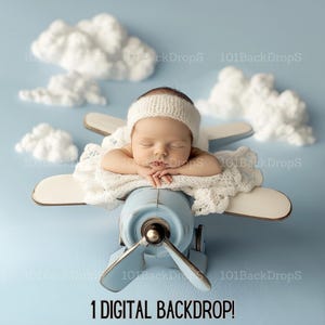 Sfondo magico con culla di aeroplano per la fotografia di neonati - Scena digitale di studio primaverile - Download di composizione Photoshop
