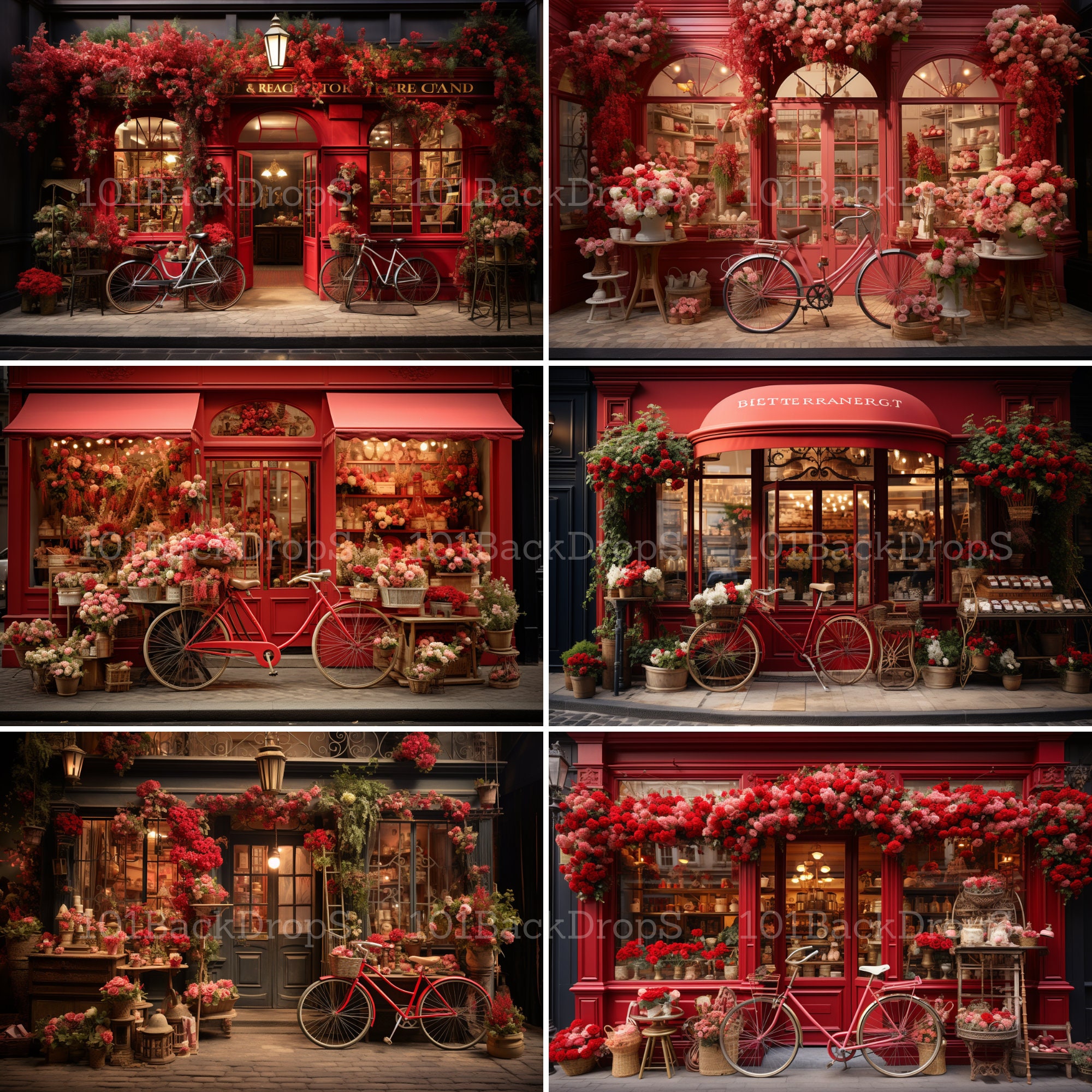 Spring Flower Shop Digital Backdrops, Family Portrait Kids Composite ...