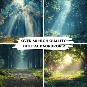 Mystical Deep Forest Digital Background Pack - 60+ Enchanted Photoshop Compositions for Nature, Woodland & Fantasy Art