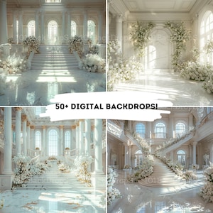 White Marble Room Digital Backdrops, Maternity Wedding Portrait Digital Overlays, Studio Photography Digital Background, Photoshop Overlays