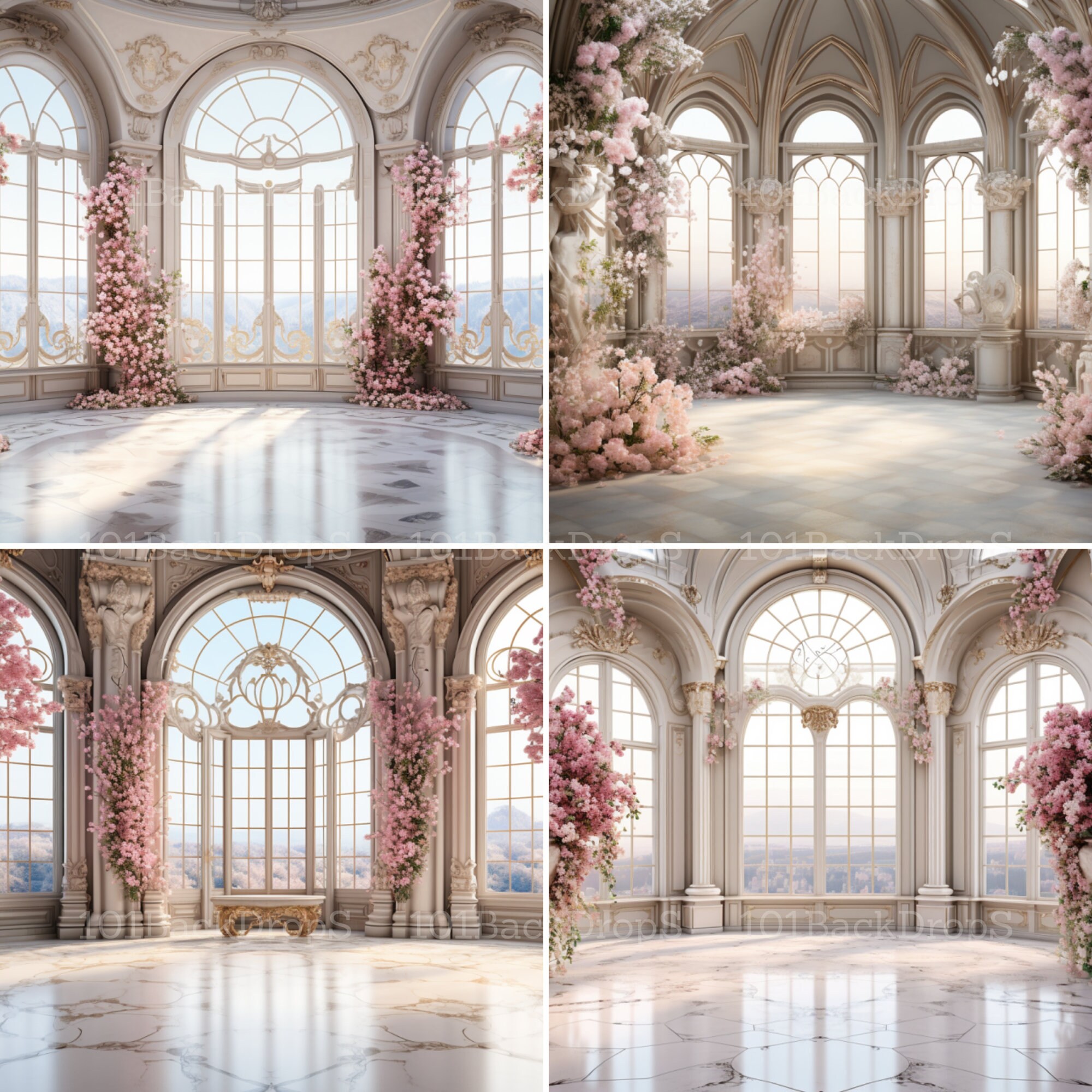 30 White Marble Room Digital Backdrops, Maternity Wedding Portrait ...
