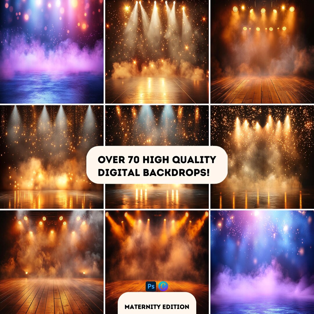 Sports Stage Backdrop Bundle – 70+ Digital Photo Backgrounds With Smoke ...
