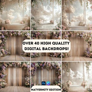 Enchanted French Door Digital Backdrops Bundle - Backlit Maternity Portrait Backgrounds - Dreamy Photography Scenes - 40+ JPG Files