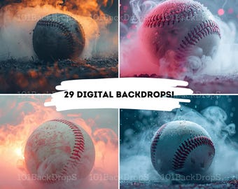 29 Baseball Background, Baseball Backdrop, Sports Poster, Baseball Poster, Smoke Background, Sports Banner, High Resolution 4K Download