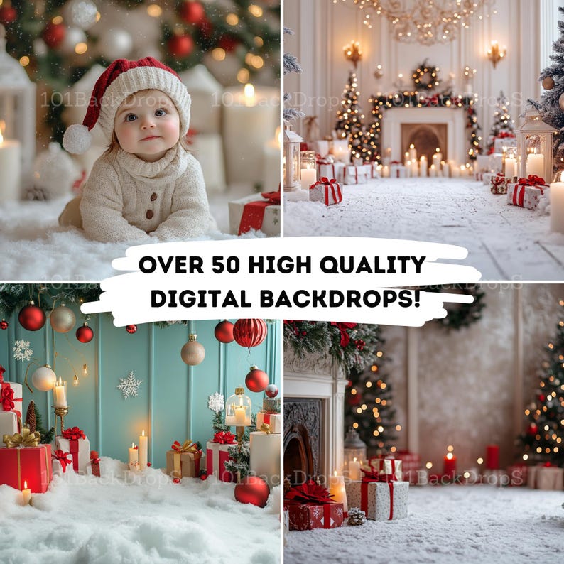 Dreamy Holiday and Studio Backgrounds | 50+ Digital Overlays, Maternity ...
