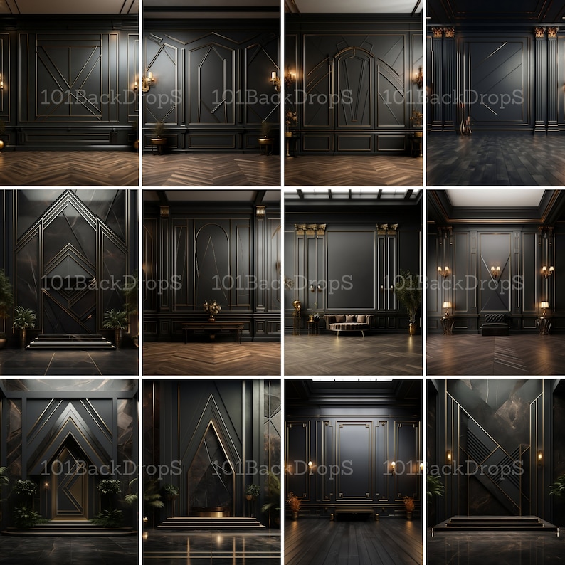 Black Panelled Wall Digital Backdrops, Maternity Digital Background ...