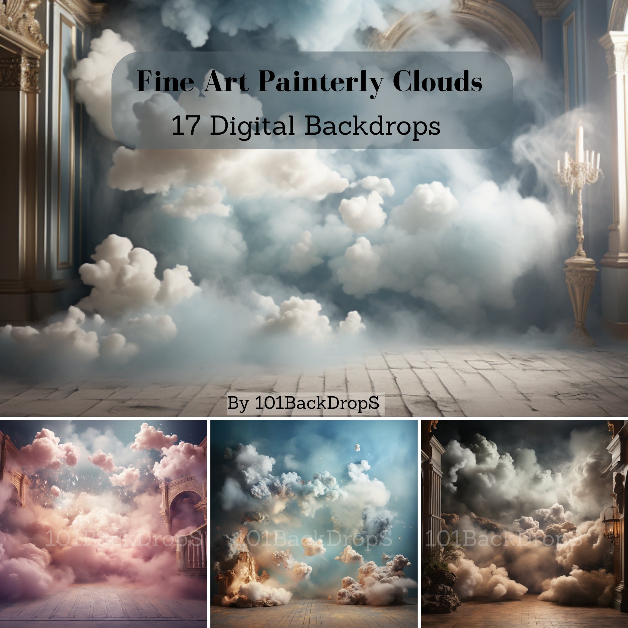 Pastel Rainbow Photography Backdrop Vinyl Canvas, Unicorn Birthday Backdrop  Clouds, Photography Background Girls Photo Backdrop WHM141 