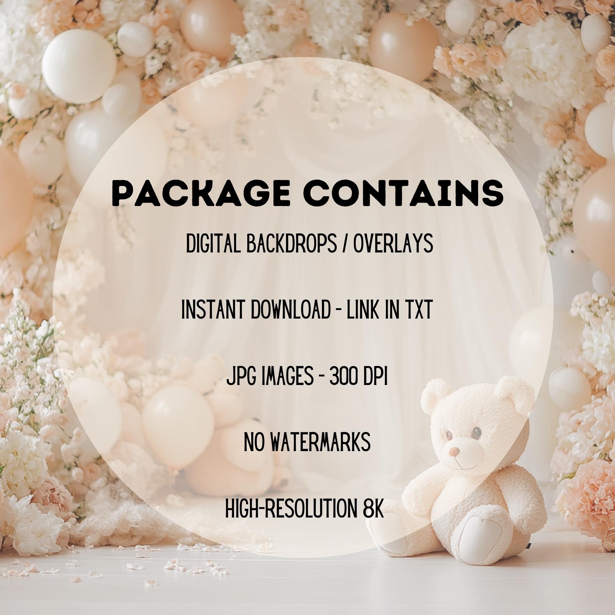 Digital Photography Backdrop Balloon Arch Butterfly Baby Birthday Cake ...