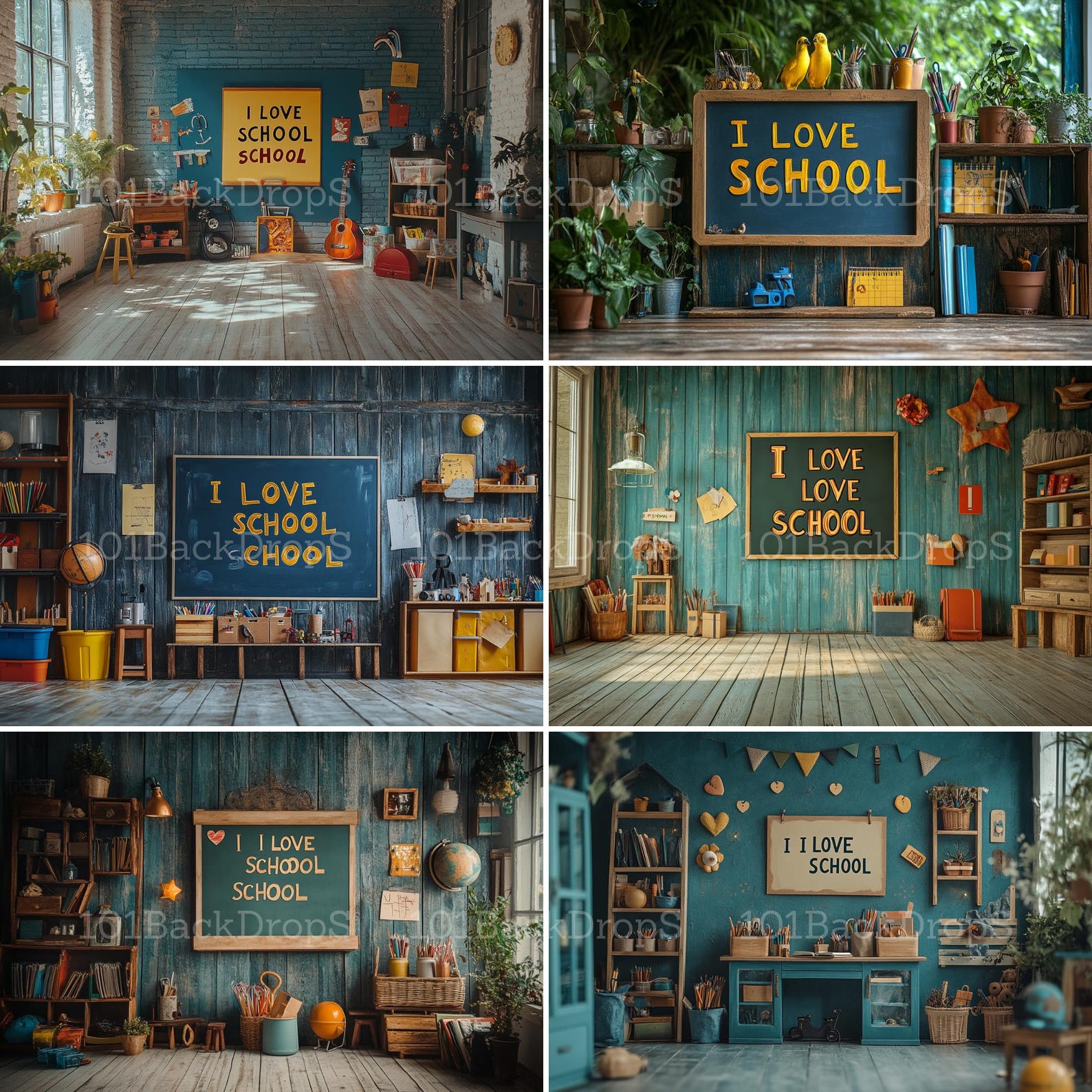 40 I LOVE SCHOOL Digital Backdrops, Chalkboard Background, Classroom ...