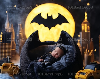 Enchanted Bat Cradle Digital Background - Newborn Photography Backdrop - Artistic Photography Overlay - Creative Composition