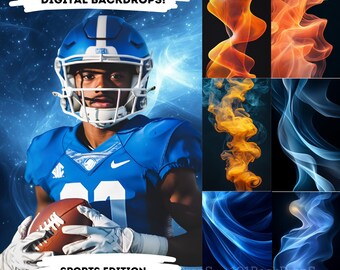 Bundle - 70+ Sports Photography Backgrounds with Digital Fog - Athletic Digital Scenes for Football, Basketball, Softball and Tennis