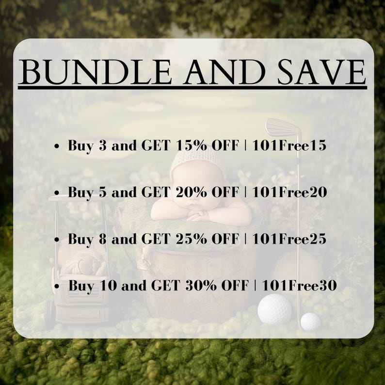 May include: A graphic with text that reads "BUNDLE AND SAVE" and lists discounts for buying multiple items. The discounts are: Buy 3 and get 15% off | 101Free15, Buy 5 and get 20% off | 101Free20, Buy 8 and get 25% off | 101Free25, Buy 10 and get 30% off | 101Free30.