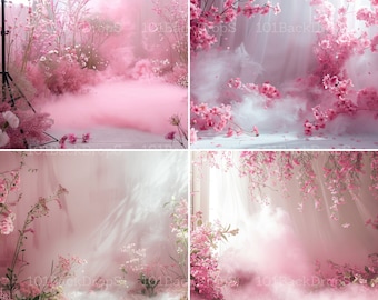 20 Maternity digital backdrop floral maternity backdrop light pink digital backdrop pink bundle family backdrop maternity backdrop baby girl