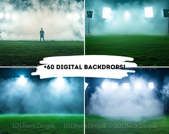 60 BUNDLE Stadium Lights Digital Background, Perfect as Sports Background for Football Poster, Football Banner, Team Photos, High Resolution