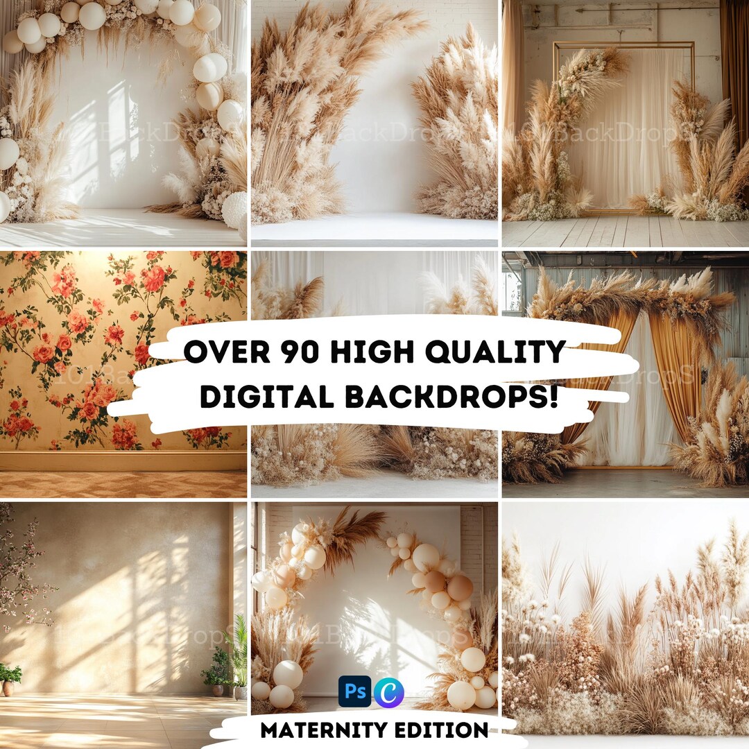90 Boho Maternity Digital Backdrop Boho Digital Backdrop Boho Backdrop ...