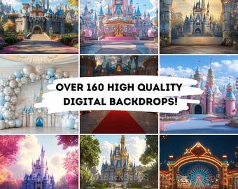 Más de 160 fondos de castillos mágicos inspirados en películas / Descarga digital 8K de alta calidad para sesiones de fotos