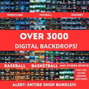 Sports Backdrop Mega Bundle - Over 3000 8K HD Digital Backgrounds for Baseball, Basketball, Football & More