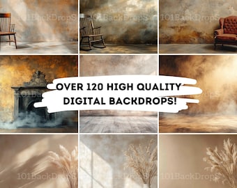 120 Old Master Studio Beige Backdrops - Fine Art Textured Digital Backgrounds for Maternity & Wedding Photography