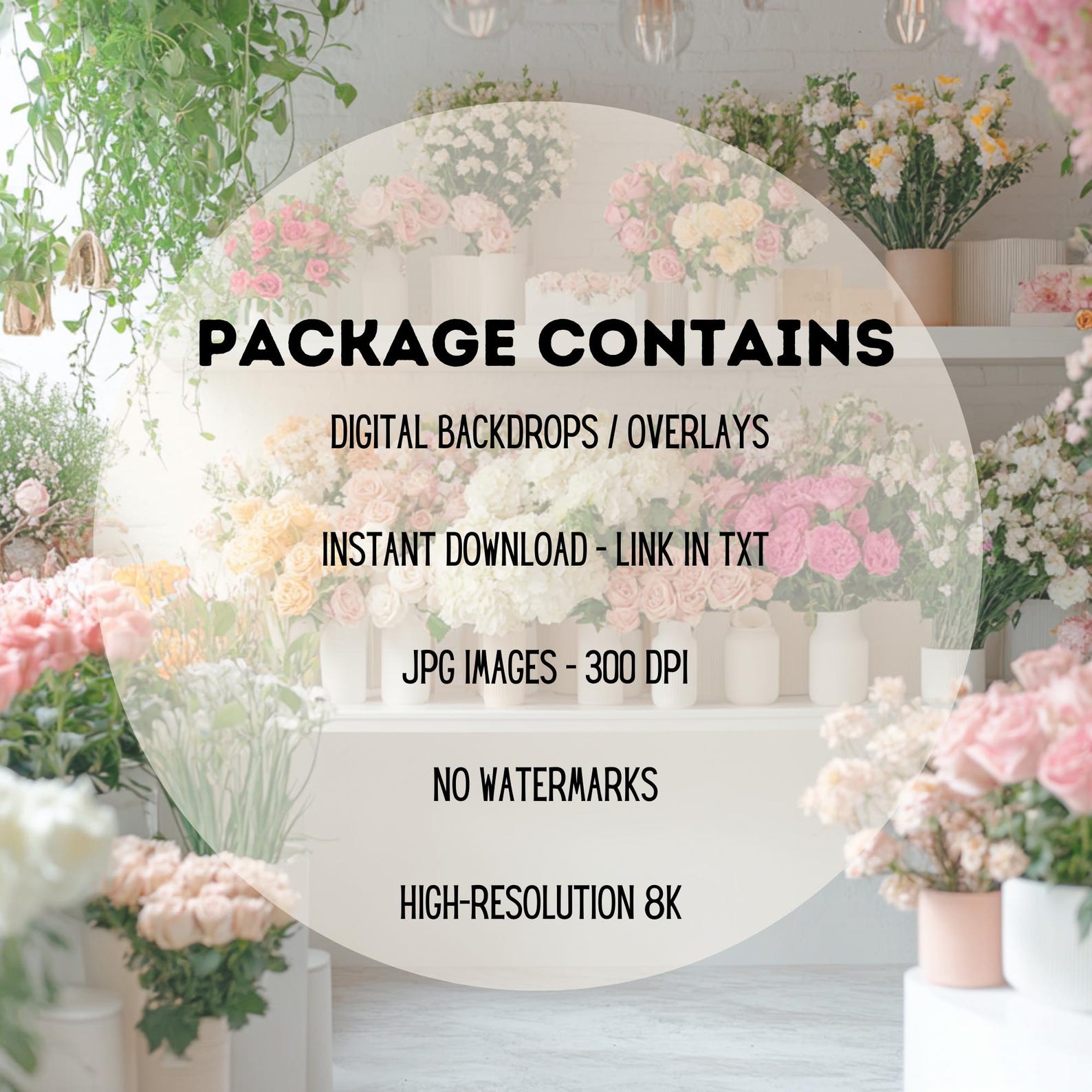 Bundle of 50 Springtime Whimsy Digital Backdrops, Easter Photo Props ...