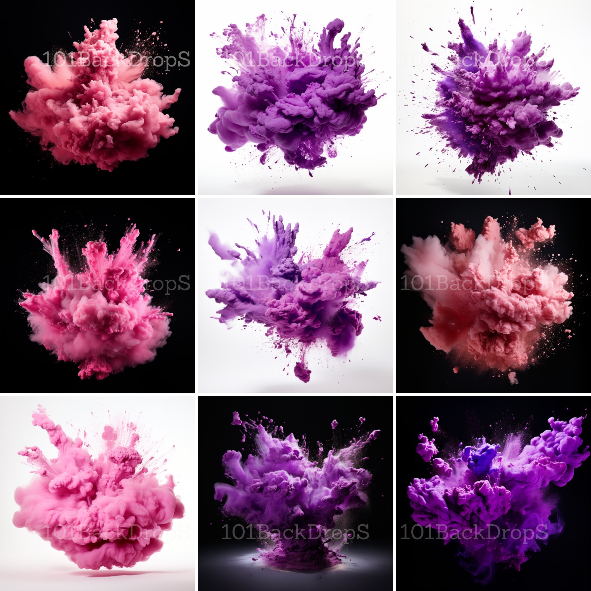 70 Color Explosion Digital Backdrops: School Color Photography ...