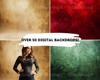 Over 50 Vintage & Grunge Digital Backgrounds - Old Master Portrait Backdrops - Studio-Quality JPGs