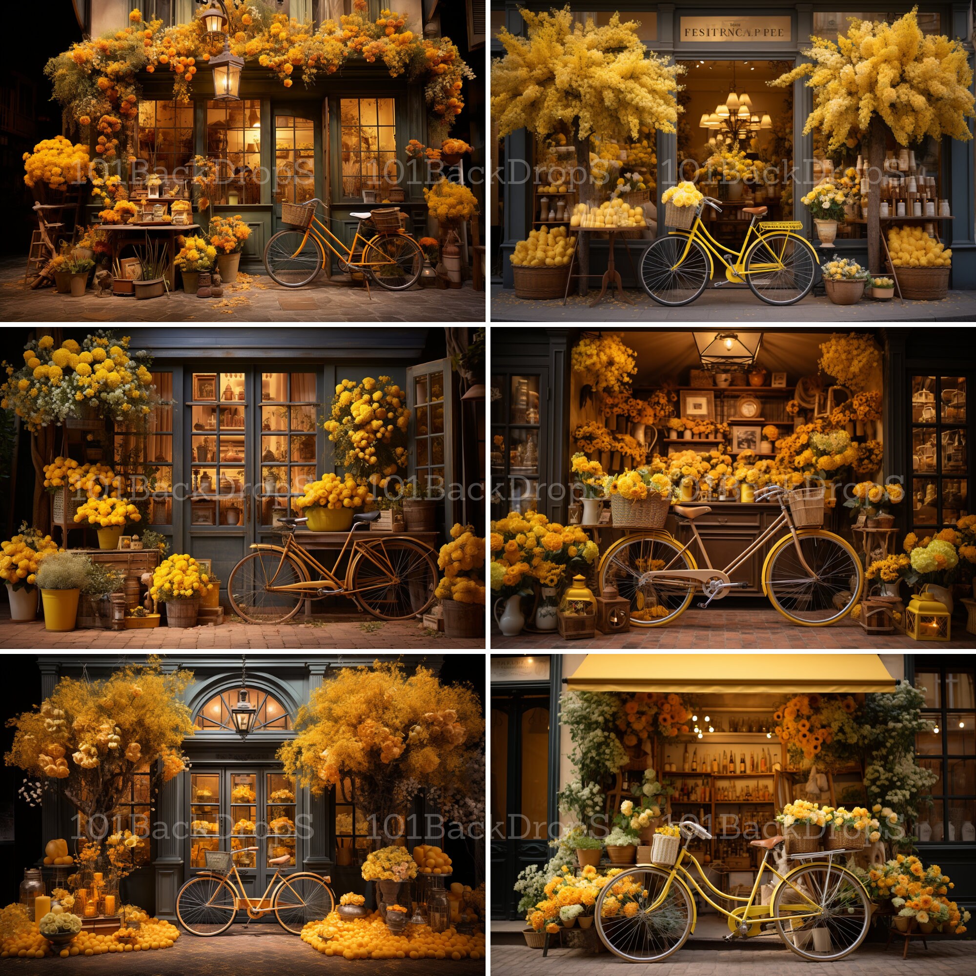 Spring Flower Shop Digital Backdrops, Family Portrait Kids Composite ...