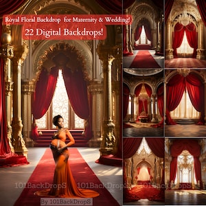 Red Digital Backdrop Maternity Wedding, Photography background, Photoshop Overlay, Background Texture, Studio Backdrop