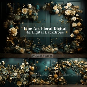 41 Fine Art Floral Digital Backdrops, Maternity Backdrop Overlays, Photography Digital Background Overlays, Photoshop Textures Overlays