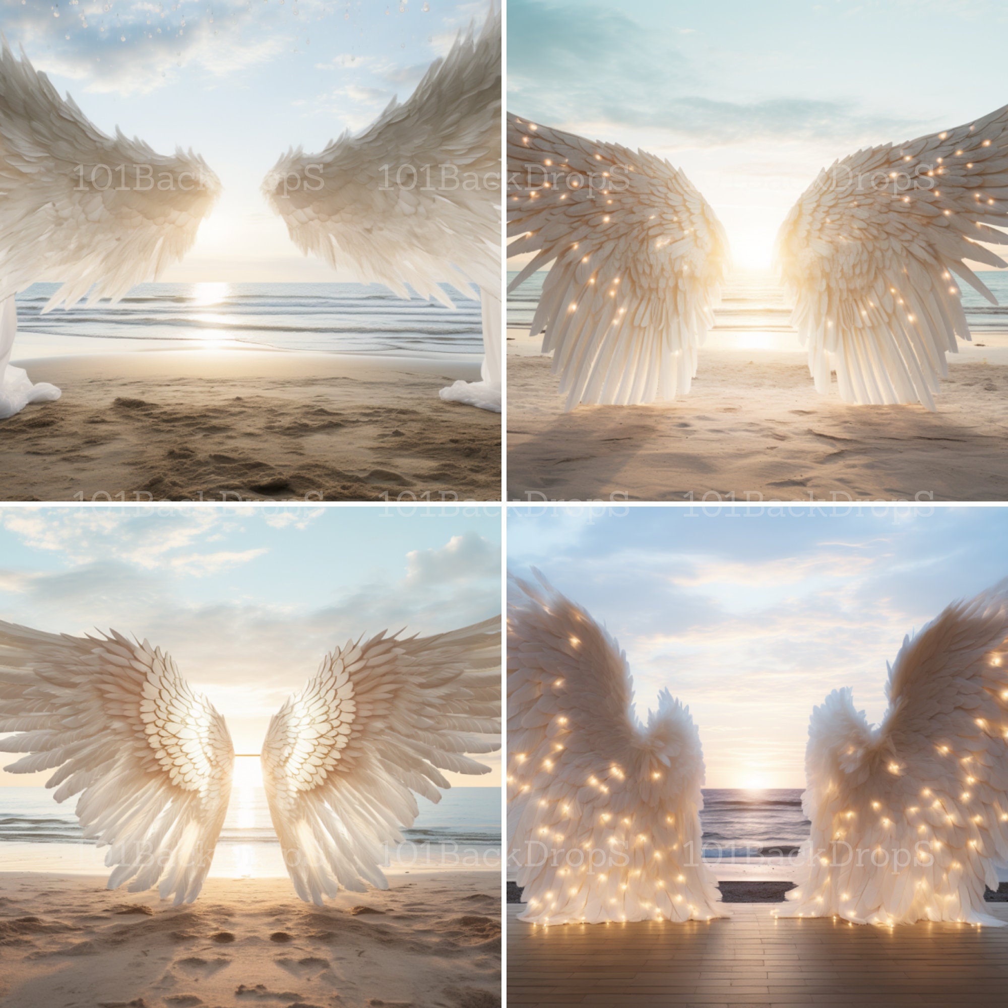 12 X Digital Backdrops, Angel Wings Digital Backgrounds, Maternity ...