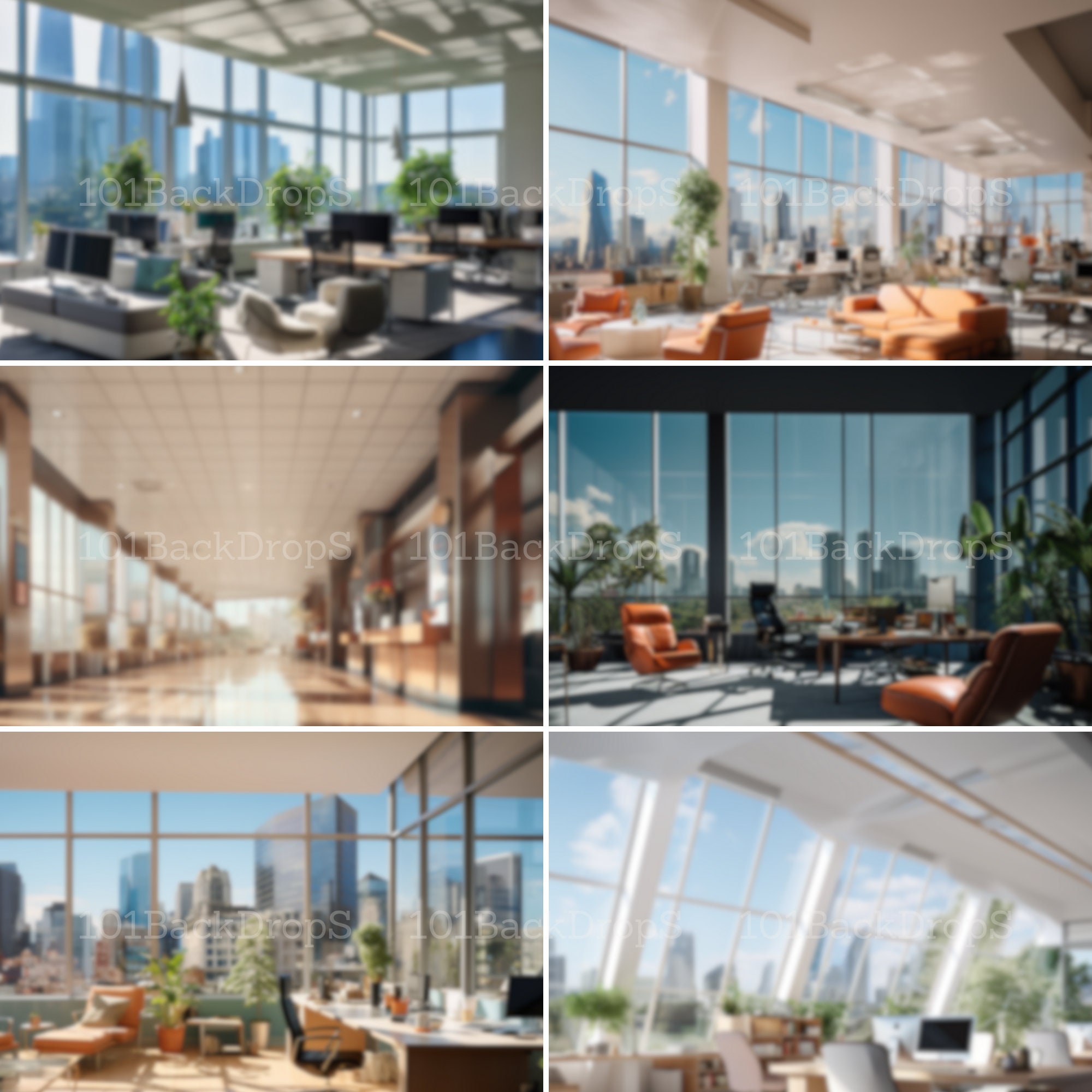 Soft Focus Modern Office Digital Backdrops, Blurred Professional ...