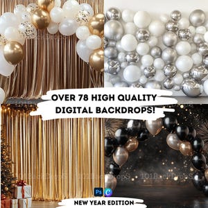 78+ New Year Digital Backdrop Bundle – 8K High-Resolution Celebration Scenes for Photoshoots & Events