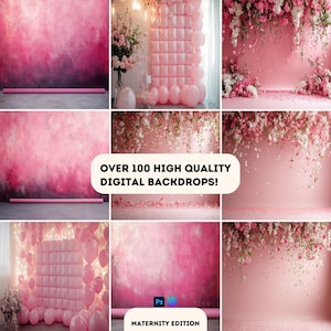 Enchanted Rose Garden Dream Bundle – 100+ Romantic Digital Backdrops for Maternity & Baby Girl Photoshoots – Whimsical Floral Scenes