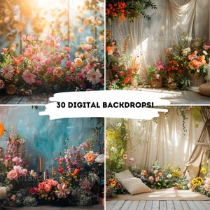 Enchanted Summer Dreams - Boho Backdrop Collection - 30 Digital Backgrounds for Photography, Weddings, and Events