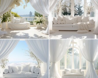 bunlde of 28 White Curtains, Digital Photo Backdrop, Portrait photo texture, wedding, white background, maternity Window Overlay Pregnant