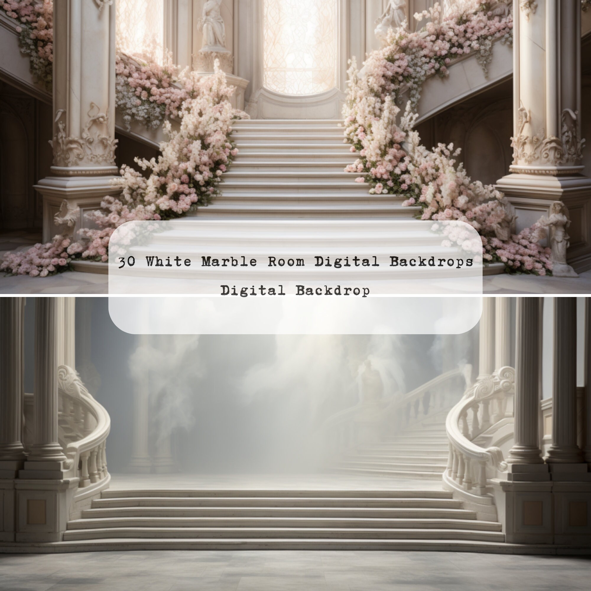 30 White Marble Room Digital Backdrops, Maternity Wedding Portrait ...