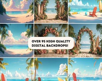 Mega Bundle di Sfondi per Bambini Ispirati a Moana - Oltre 90 Sfondi Digitali Tropicali con Isole dell'Oceano per Servizi Fotografici per Bambini - Sfondi Foto Scaricabili