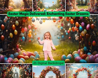 A Premium Outdoor Easter Arch CG Digital Backdrop, Easter Egg Background, Spring Garden Digital, Scrapbook, Easter Printable, Pet Child