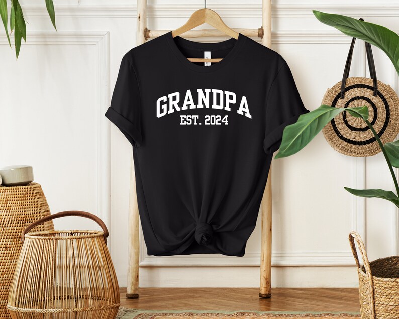 Grandpa Est. 2024 Shirt Grandpa Varsity Tshirt Baby Etsy