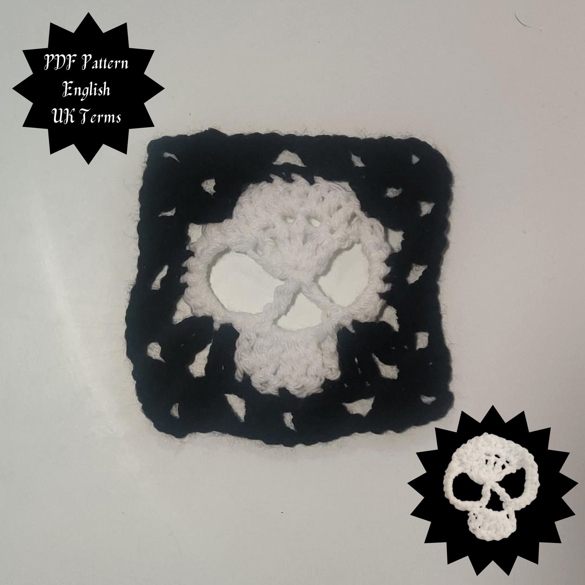 Skull Skull Granny Square PDF Pattern Etsy Skull Skull Granny Square PDF Pattern Etsy
