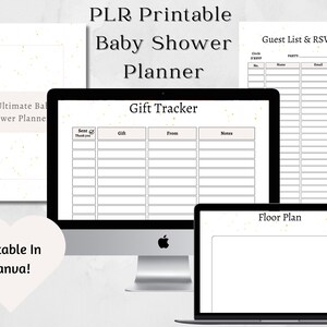 Simple Printable PDF Baby Shower Planner, Baby checklist, Baby Shower Planner, Digital Download, To-Do List, Baby Shower Checklist