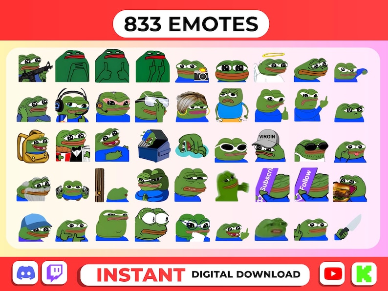 Hyper Emote 833+ Pepe the Frog Emotes Pack – Animated Meme Gifs for Twitch, Discord ...