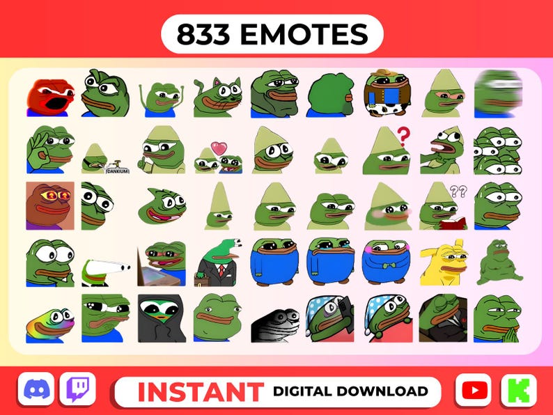 Hyper Emote 833+ Pepe the Frog Emotes Pack – Animated Meme Gifs for Twitch, Discord ...