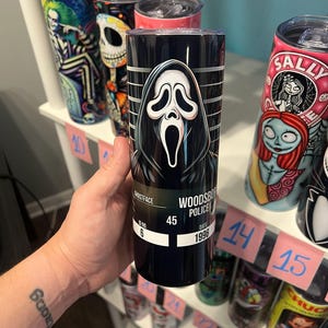 Ghostface Scream Tumbler: 20oz Stainless Steel Halloween Coffee Tumbler