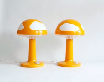 Vintage IKEA Skojig Iconic Cloud Lamps in Bright Orange, 2 available, Buy One or Two for Discount, Postmodern 1990's