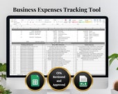Business Expenses Tracking Tool and Template for Tax Prep and Monitoring Profit and Loss for Excel or Google Sheets