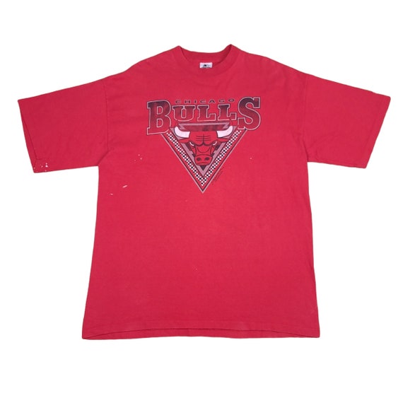 Vintage Chicago Bulls 1990 Red Starter Shirt Size… - image 1