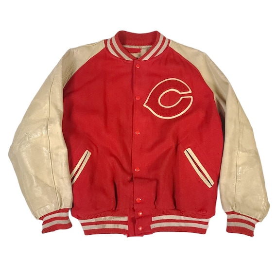 1960’S Cincinnati Reds Gluv Elf Leather Wool Varsi