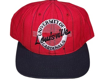 Vintage University of Louisville Cardinals Pinstripe Snap Back The Game Hat