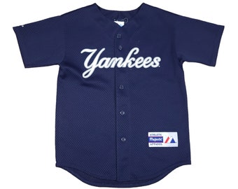 Vintage Derek Jeter New York Yankees Blue Mesh Jersey Size Youth Medium